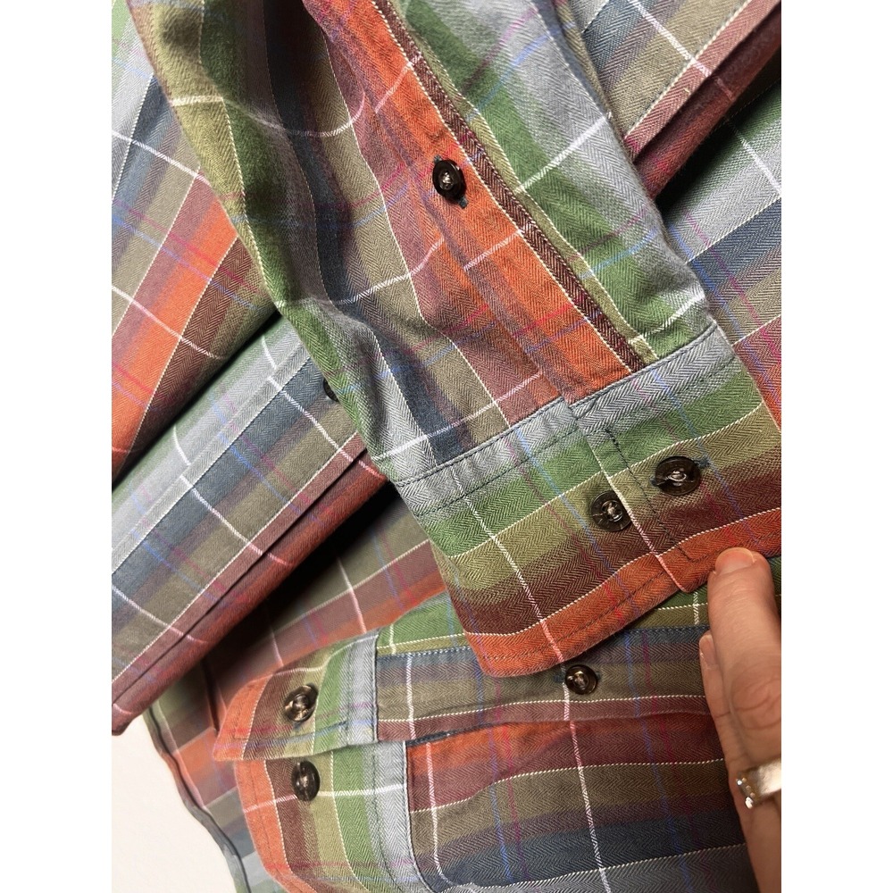 Pendleton Plaid Red Blue Button Down Ls Mens Cott… - image 5